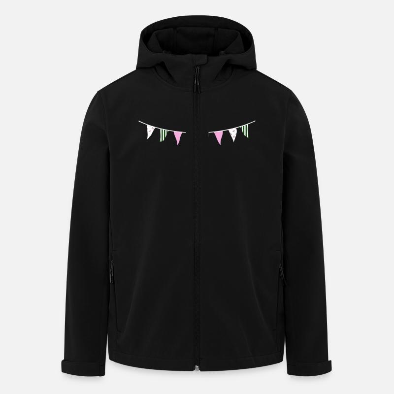 Pink and Green Bunting - Men’s Recycled Softshell Jacket by Stanley/Stella - black