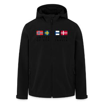 UNITED COLORS OF SCANDINAVIA black-lettered - Recycelte Männer Softshell-Jacke von Stanley/Stella - Schwarz - Vorne - AI Model Male 185 light (185cm)