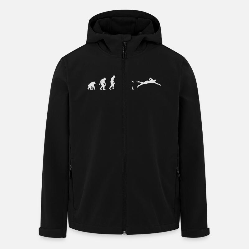 L'évolution de la natation - Veste softshell homme en polyester recyclé Stanley/Stella - noir