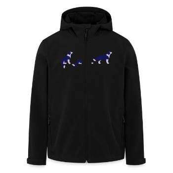 Sitz Platz Steh Border Collie Vektor - Recycelte Männer Softshell-Jacke von Stanley/Stella - Schwarz - Vorne - AI Model Male 185 light (185cm)