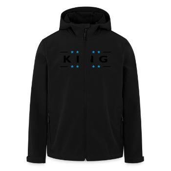 King - Men’s Recycled Softshell Jacket by Stanley/Stella - black - Front - AI Model Male 185 light (185cm)