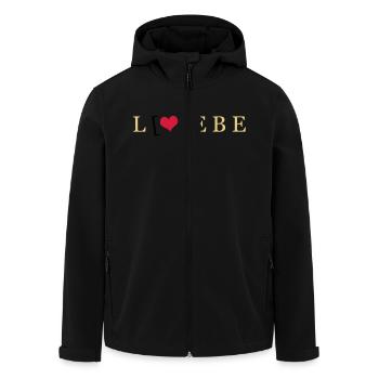 Liebe / Lebe - Recycelte Männer Softshell-Jacke von Stanley/Stella - Schwarz - Vorne - AI Model Male 185 light (185cm)