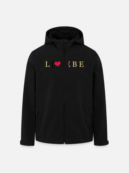 Liebe / Lebe - Recycelte Männer Softshell-Jacke von Stanley/Stella - Schwarz