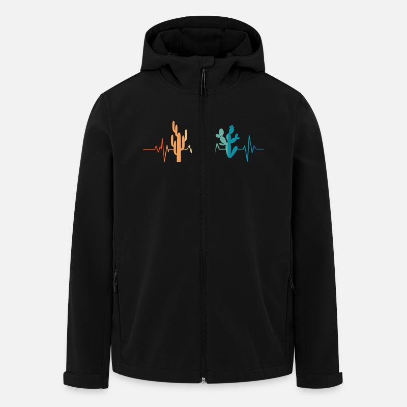 Cactus heartbeat - gift idea - Men’s Recycled Softshell Jacket by Stanley/Stella - black