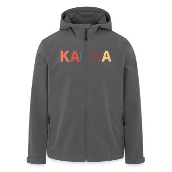 Karma Retro Gift Vintage - Men’s Recycled Softshell Jacket by Stanley/Stella - black - Front - AI Model Male 185 light (185cm)