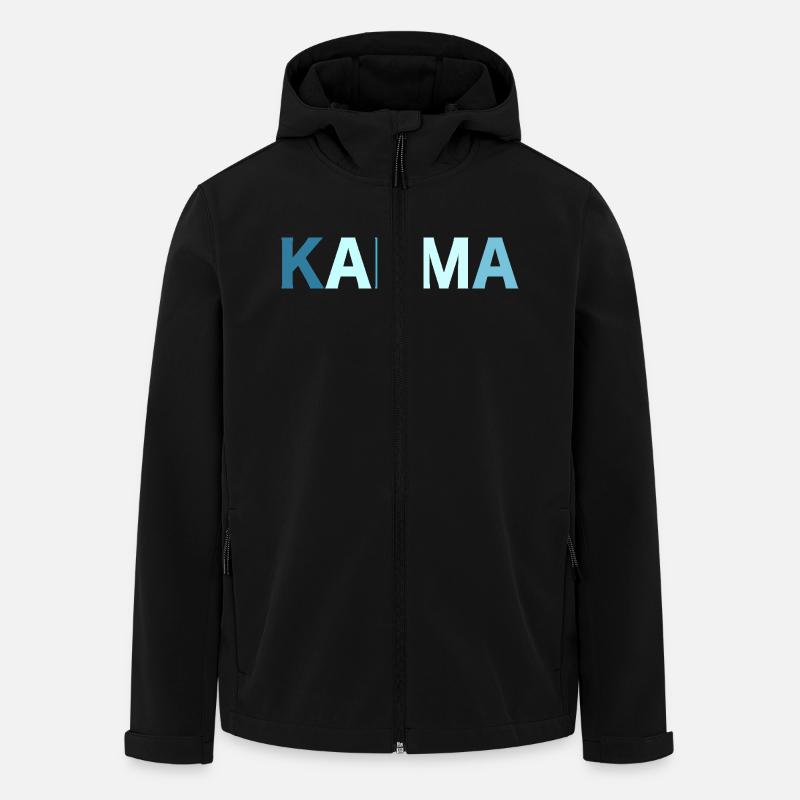 Karma Retro Lettering - Men’s Recycled Softshell Jacket by Stanley/Stella - black