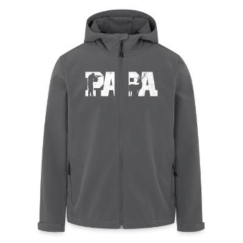 Papa Chasseur Chasse Cadeau Fête des Pères 2025 - Veste softshell homme en polyester recyclé Stanley/Stella - charbon - Devant - AI Model Male 185 light (185cm)
