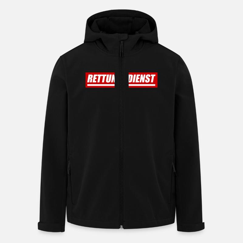 Rettungsdienst - größere Version - Recycelte Männer Softshell-Jacke von Stanley/Stella - Schwarz