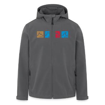 Earth Wind Fire Water - Men’s Recycled Softshell Jacket by Stanley/Stella - black - Front - AI Model Male 185 light (185cm)