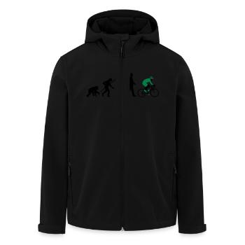 evolution_radfahrer_052012_d_2c - Recycelte Männer Softshell-Jacke von Stanley/Stella - Schwarz - Vorne - AI Model Male 185 light (185cm)