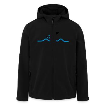 flying_fish - Men’s Recycled Softshell Jacket by Stanley/Stella - black - Front - AI Model Male 185 light (185cm)