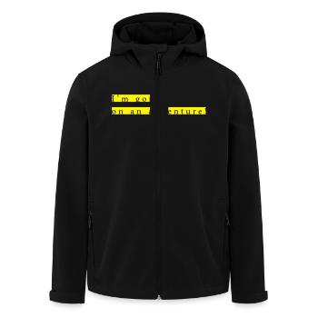 I'm going on an adventure - Recycelte Männer Softshell-Jacke von Stanley/Stella - Schwarz - Vorne - AI Model Male 185 light (185cm)