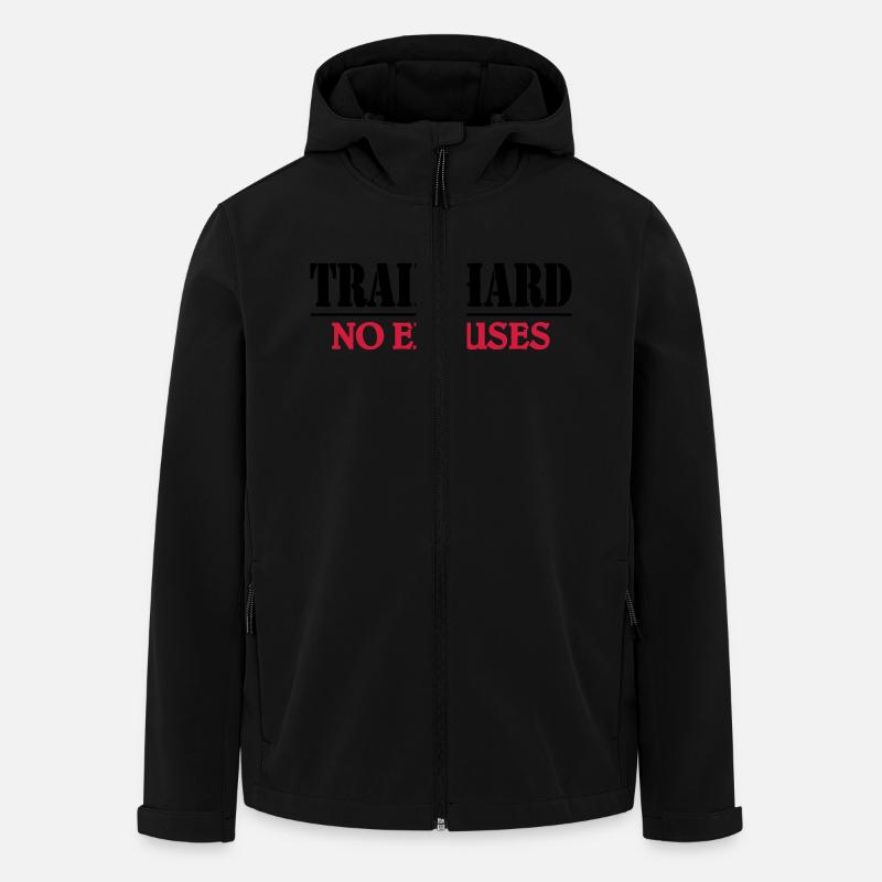 Train hard-no excuses - Veste softshell homme en polyester recyclé Stanley/Stella - noir