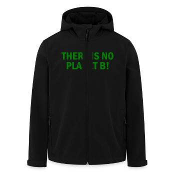 There is no planet B - Men’s Recycled Softshell Jacket by Stanley/Stella - black - Front - AI Model Male 185 light (185cm)