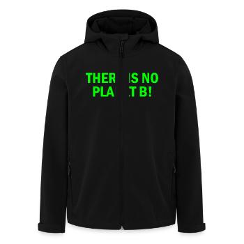 There is no planet B - Men’s Recycled Softshell Jacket by Stanley/Stella - black - Front - AI Model Male 185 light (185cm)