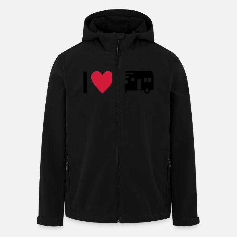 I love Camping - Men’s Recycled Softshell Jacket by Stanley/Stella - black