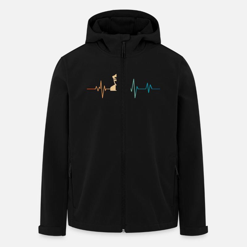 Heartbeat Retro Airplane Pilot - Men’s Recycled Softshell Jacket by Stanley/Stella - black