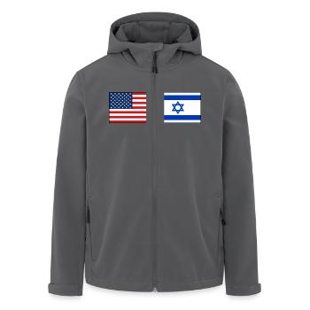 États-Unis, Israël Drapeau - Veste softshell homme en polyester recyclé Stanley/Stella - noir - Devant - AI Model Male 185 light (185cm)