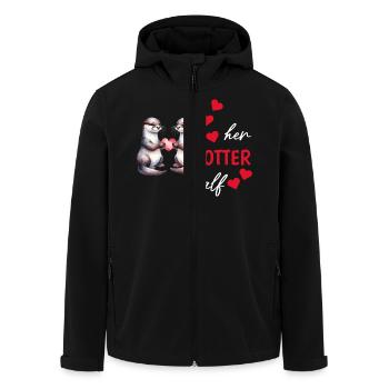 Loutre demi-amour cadeau - Veste softshell homme en polyester recyclé Stanley/Stella - noir - Devant - AI Model Male 185 light (185cm)