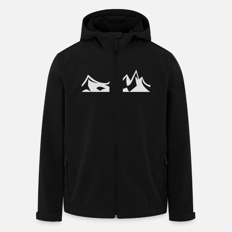 Berge - Recycelte Männer Softshell-Jacke von Stanley/Stella - Schwarz