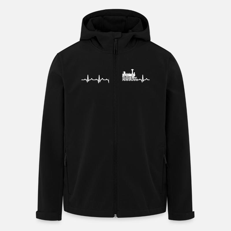 Eisenbahn Heartbeat - Recycelte Männer Softshell-Jacke von Stanley/Stella - Schwarz