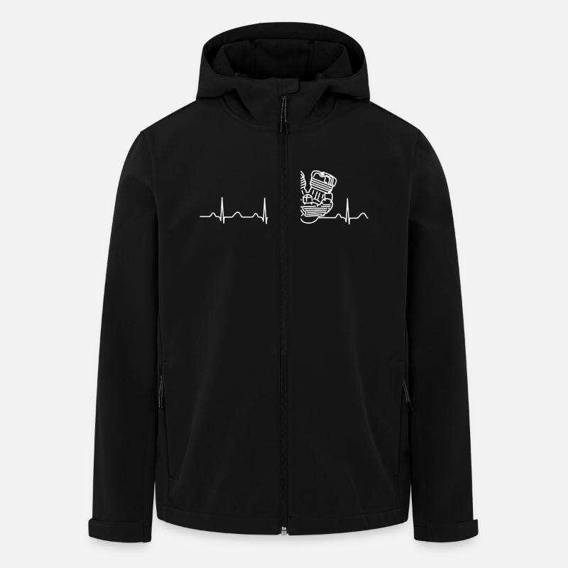 Flathead Heartbeat white - Veste softshell homme en polyester recyclé Stanley/Stella - noir