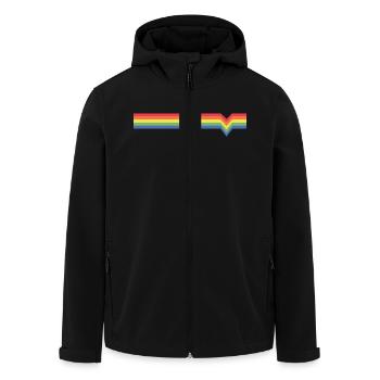 regenbogen - Recycelte Männer Softshell-Jacke von Stanley/Stella - Schwarz - Vorne - AI Model Male 185 light (185cm)