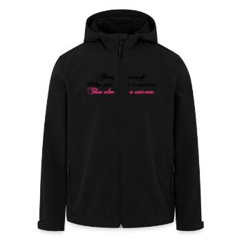always be yourself unicorn funny text - Recycelte Männer Softshell-Jacke von Stanley/Stella - Schwarz - Vorne - AI Model Male 185 light (185cm)