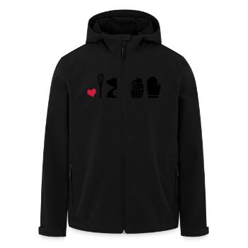 to bake - Men’s Recycled Softshell Jacket by Stanley/Stella - black - Front - AI Model Male 185 light (185cm)