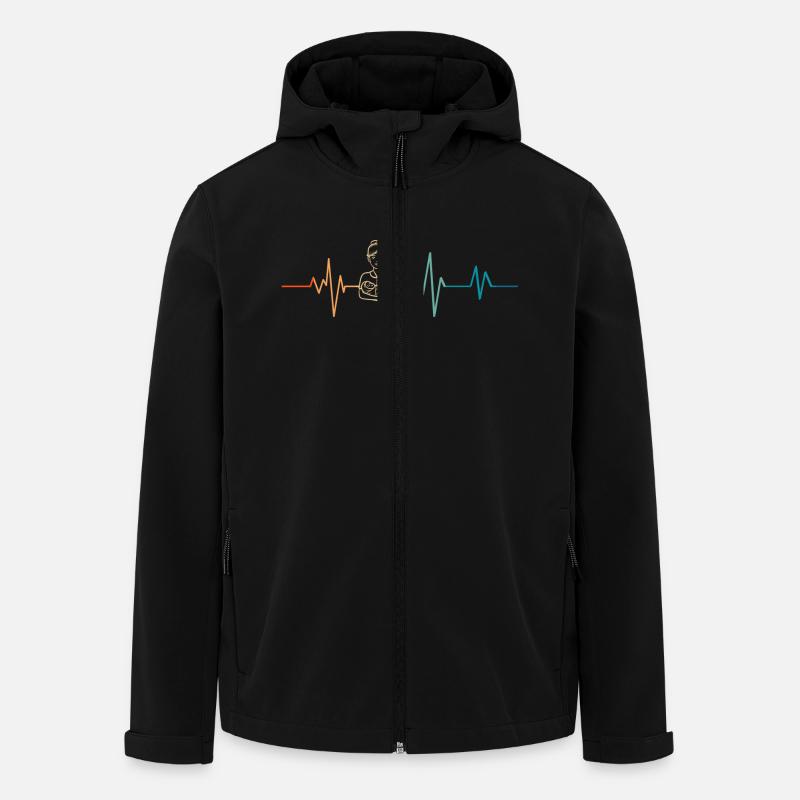 Retro Herzschlag Hebamme - Recycelte Männer Softshell-Jacke von Stanley/Stella - Schwarz