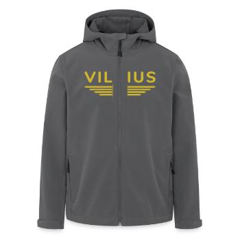Vilnius T-Shirt – Stilvolles Statement - Recycelte Männer Softshell-Jacke von Stanley/Stella - Schwarz - Vorne - AI Model Male 185 light (185cm)