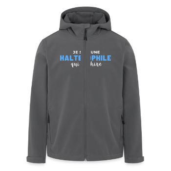 halterophile qui déchire - Veste softshell homme en polyester recyclé Stanley/Stella - charbon - Devant - AI Model Male 185 light (185cm)