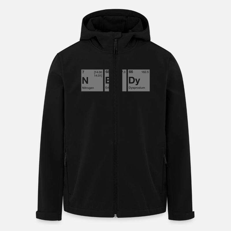 Nerdy Periodic Table Word - Men’s Recycled Softshell Jacket by Stanley/Stella - black
