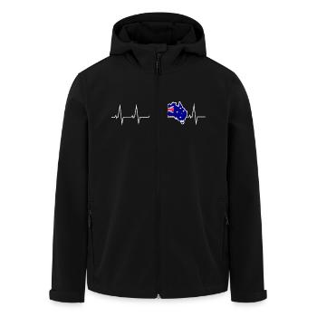 J’adore l’Australie - battement de coeur - Veste softshell homme en polyester recyclé Stanley/Stella - noir - Devant - AI Model Male 185 light (185cm)