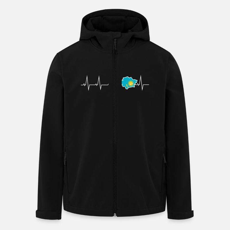 Ich liebe Kasachstan - Kazakhstan - Herzschlag - Recycelte Männer Softshell-Jacke von Stanley/Stella - Schwarz