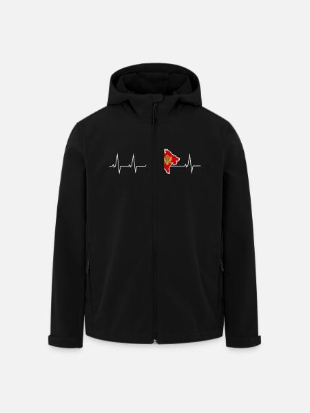 I love Montenegro - heartbeat - Men’s Recycled Softshell Jacket by Stanley/Stella - black