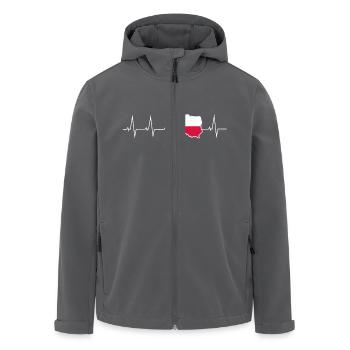 Ich liebe Polen - Herzschlag - Recycelte Männer Softshell-Jacke von Stanley/Stella - Anthrazit - Vorne - AI Model Male 185 light (185cm)