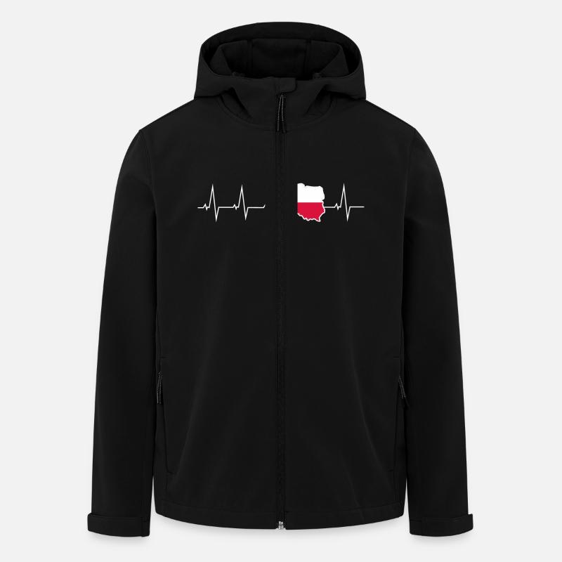 Ich liebe Polen - Herzschlag - Recycelte Männer Softshell-Jacke von Stanley/Stella - Schwarz