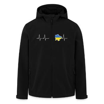 Ich liebe Ukraine - Herzschlag - Recycelte Männer Softshell-Jacke von Stanley/Stella - Schwarz - Vorne - AI Model Male 185 light (185cm)