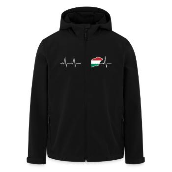 Ich liebe Ungarn - Herzschlag - Recycelte Männer Softshell-Jacke von Stanley/Stella - Schwarz - Vorne - AI Model Male 185 light (185cm)