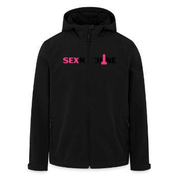 sexmachine - Men’s Recycled Softshell Jacket by Stanley/Stella - black - Front - AI Model Male 185 light (185cm)