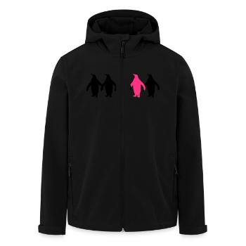 Be different penguins pattern fun - Men’s Recycled Softshell Jacket by Stanley/Stella - black - Front - AI Model Male 185 light (185cm)