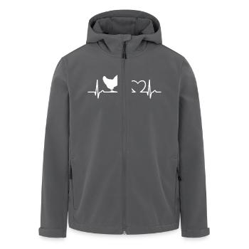 Heart Curve - Pulse Chicken - Chicken Fan Pet - Veste softshell homme en polyester recyclé Stanley/Stella - noir - Devant - AI Model Male 185 light (185cm)