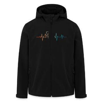 Battement de coeur rétro chef cuisinier - Veste softshell homme en polyester recyclé Stanley/Stella - noir - Devant - AI Model Male 185 light (185cm)
