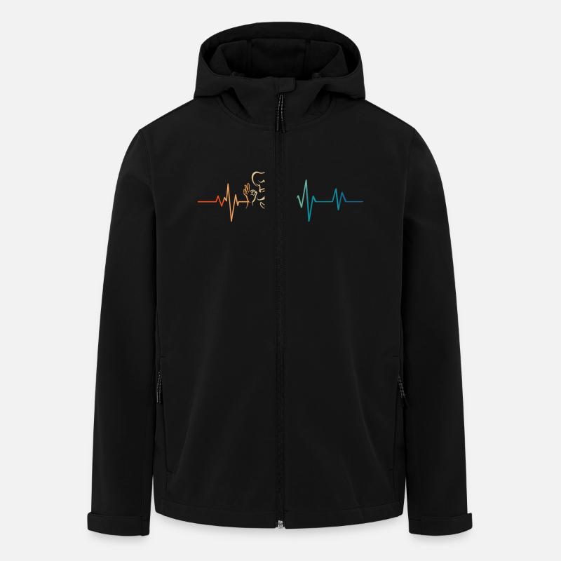 Herzschlag Retro Koch - Recycelte Männer Softshell-Jacke von Stanley/Stella - Schwarz
