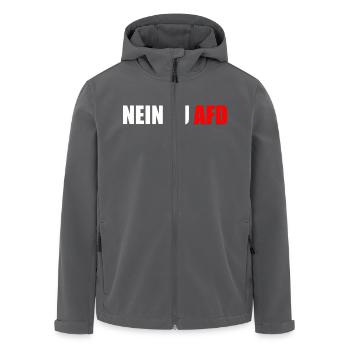 No to afd - Men’s Recycled Softshell Jacket by Stanley/Stella - anthracite - Front - AI Model Male 185 light (185cm)