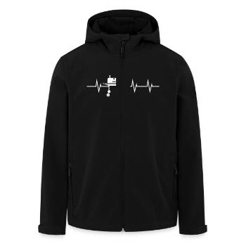 BBQ Frequency - Men’s Recycled Softshell Jacket by Stanley/Stella - black - Front - AI Model Male 185 light (185cm)
