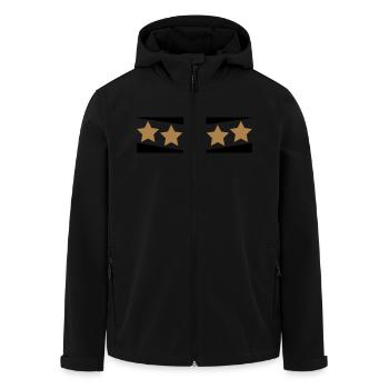 5 Sterne, gebogen. Five Stars. 2c - Recycelte Männer Softshell-Jacke von Stanley/Stella - Schwarz - Vorne - AI Model Male 185 light (185cm)