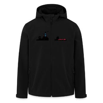 Nordsee Silhouette - Recycelte Männer Softshell-Jacke von Stanley/Stella - Schwarz - Vorne - AI Model Male 185 light (185cm)