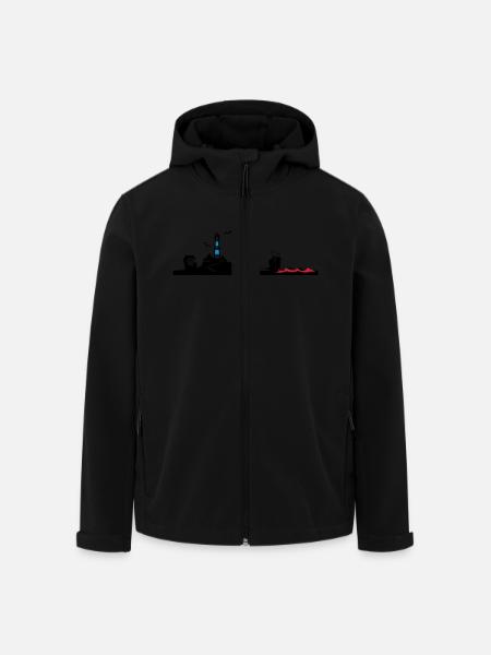 Nordsee Silhouette - Recycelte Männer Softshell-Jacke von Stanley/Stella - Schwarz